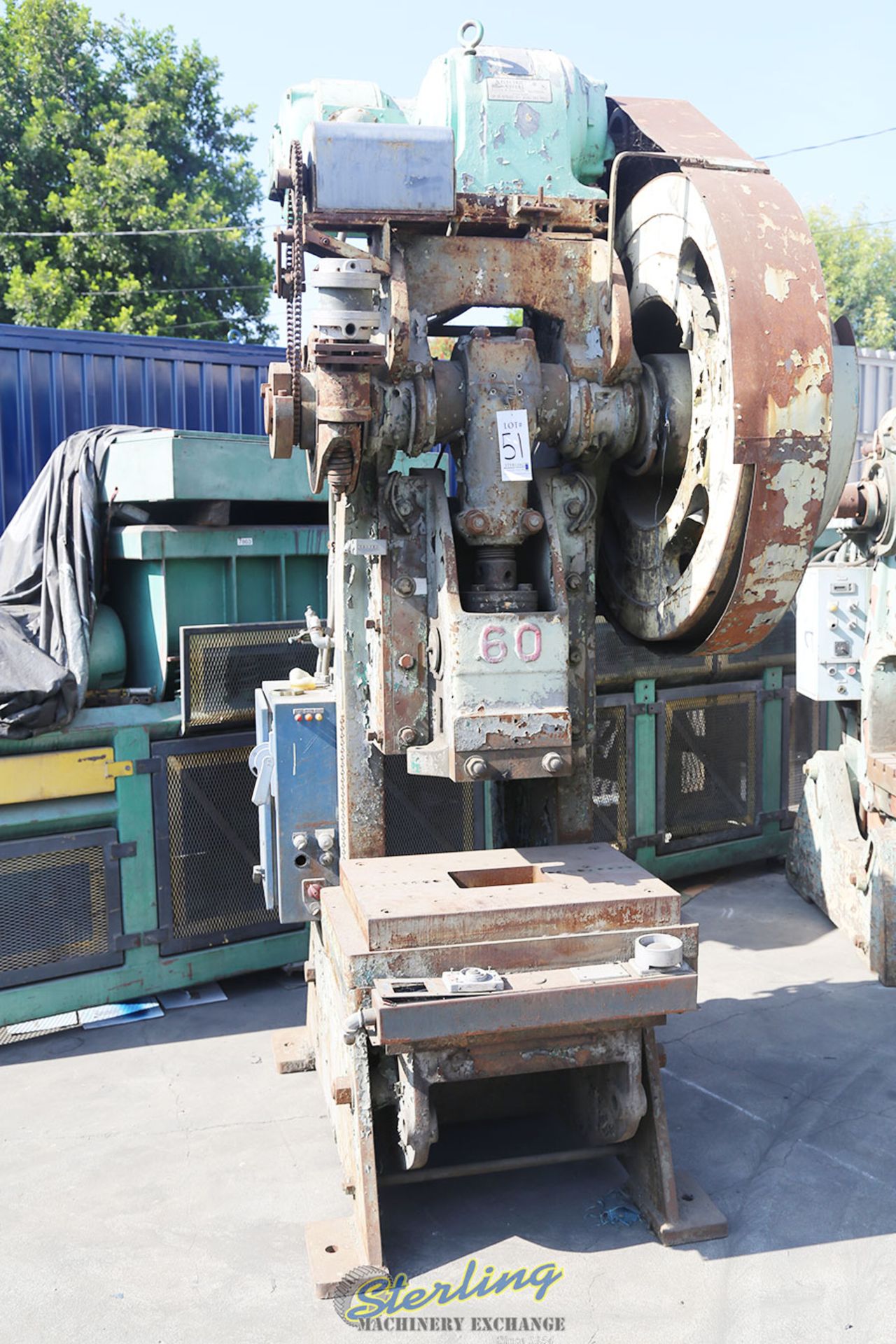 60 Ton x 4" Used Clearing Punch Press, Mdl. #6, Vari-Speed