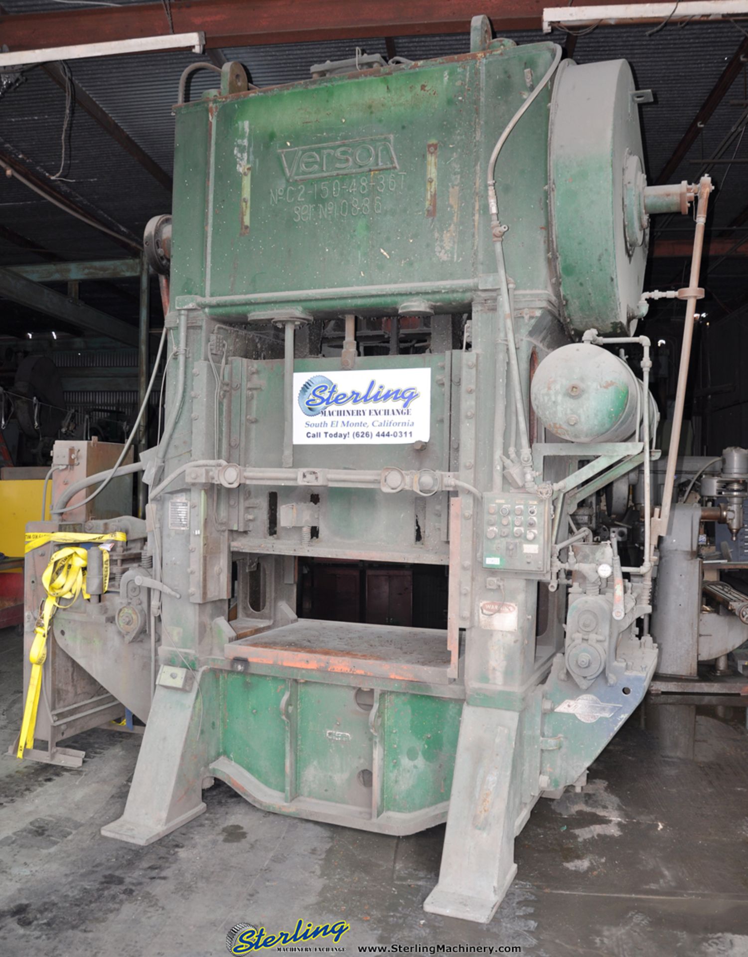 150 Ton x 8" Used Verson Straight Side Press, Mdl. C2-150-48-