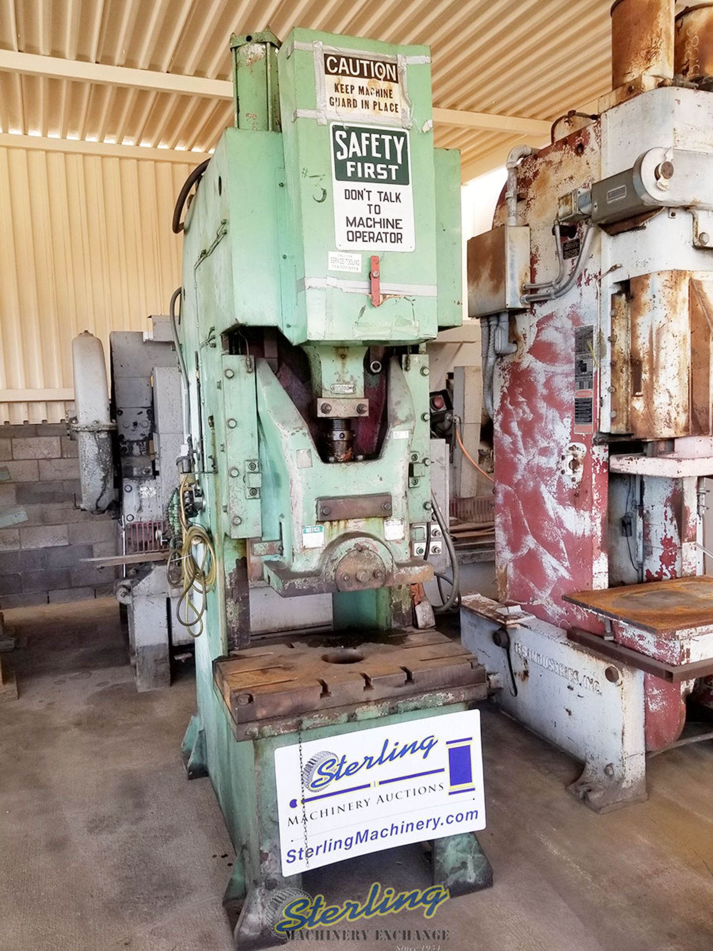 75 Ton x 5" Used Ameteep Punch Press, Mdl. PUX, Air Clutch