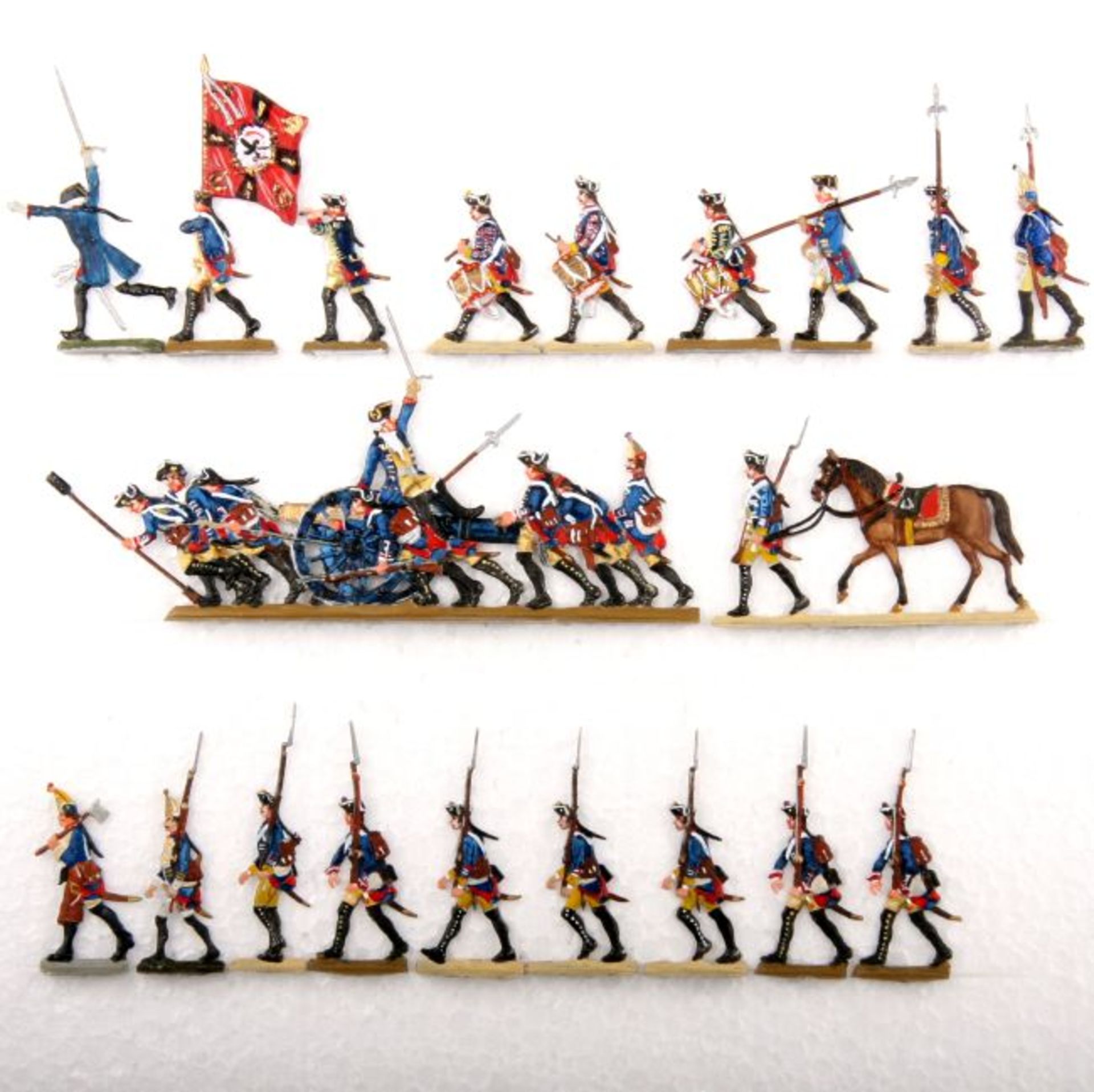 Preußen um 1760, Infanterie-Rgt. v. Hülsen Nr. 21, Schlacht von Torgau, General v. Hülsen sitzt