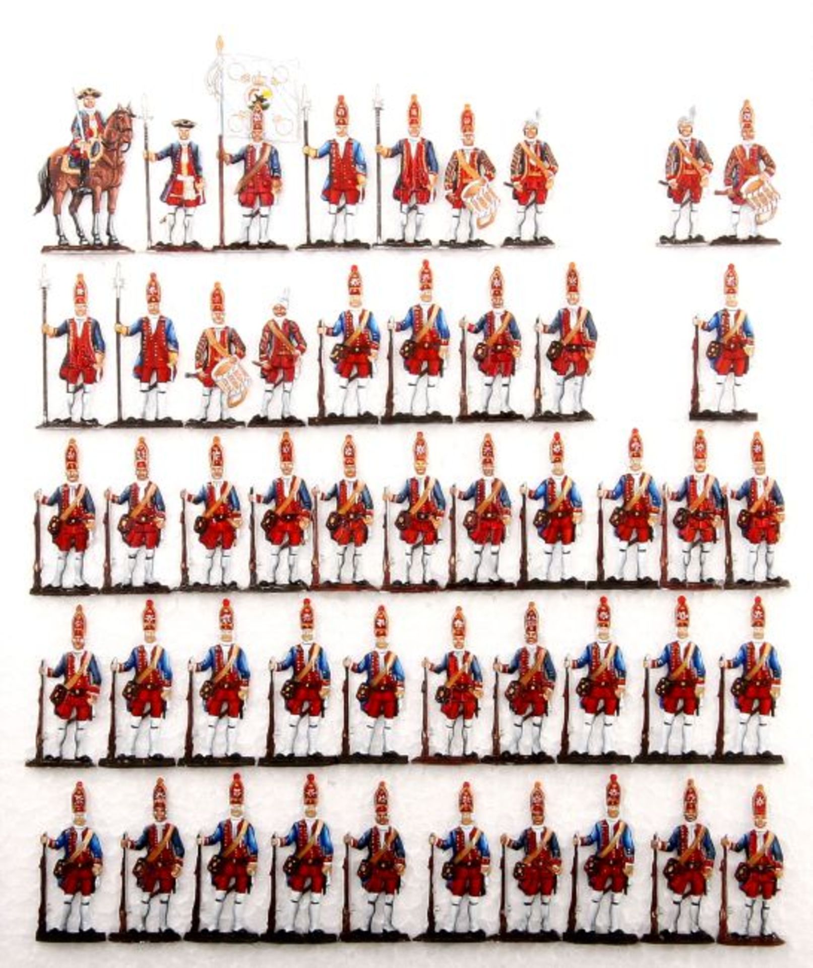 Preußen um 1720, Königsregiment, 1. Bataillon (Leib-Bataillon Grenadier, Rotes Leib-Bataillon,
