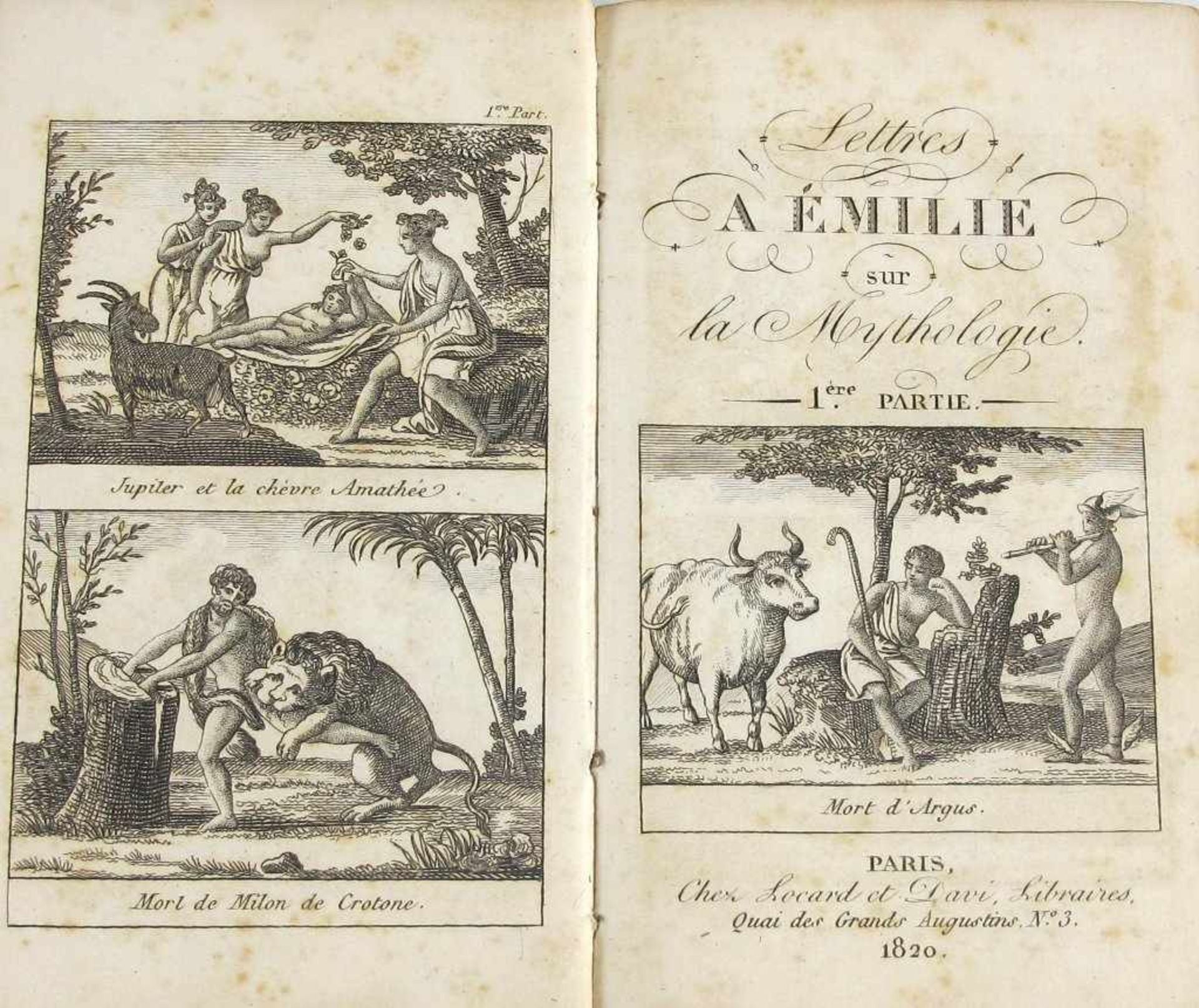 (Demoustier, Charles-Albert) Lettres a Emilie sur la Mythologie. Paris, chez Locard et Davi, 1820. - Bild 2 aus 2