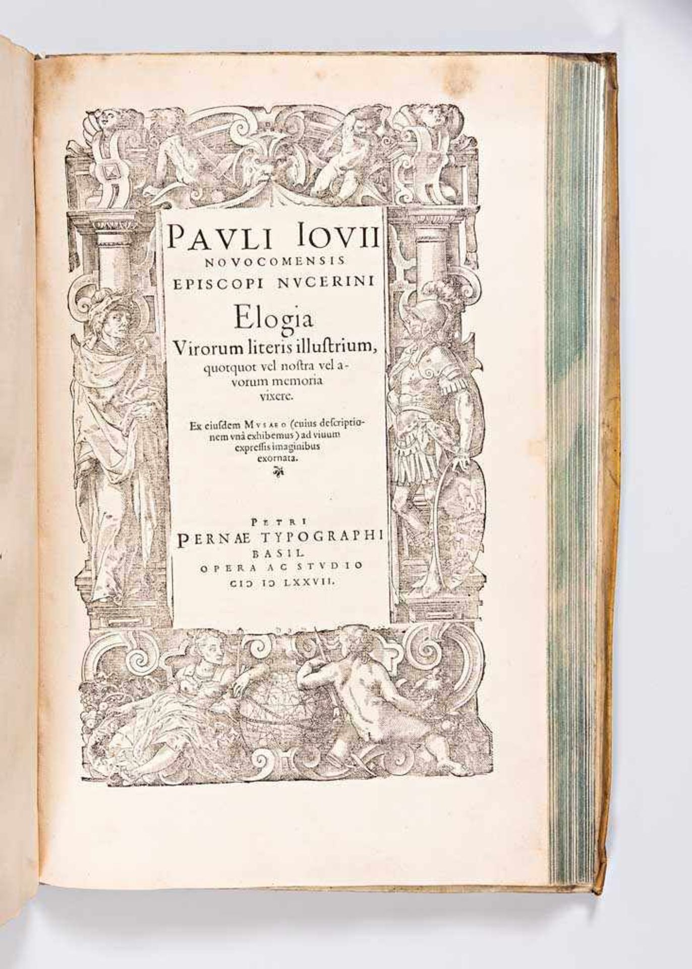 Geschichte: Giovio, Paolo. Elogia virorum bellica virtute illustrium, septem libris iam olim ab - Image 3 of 3