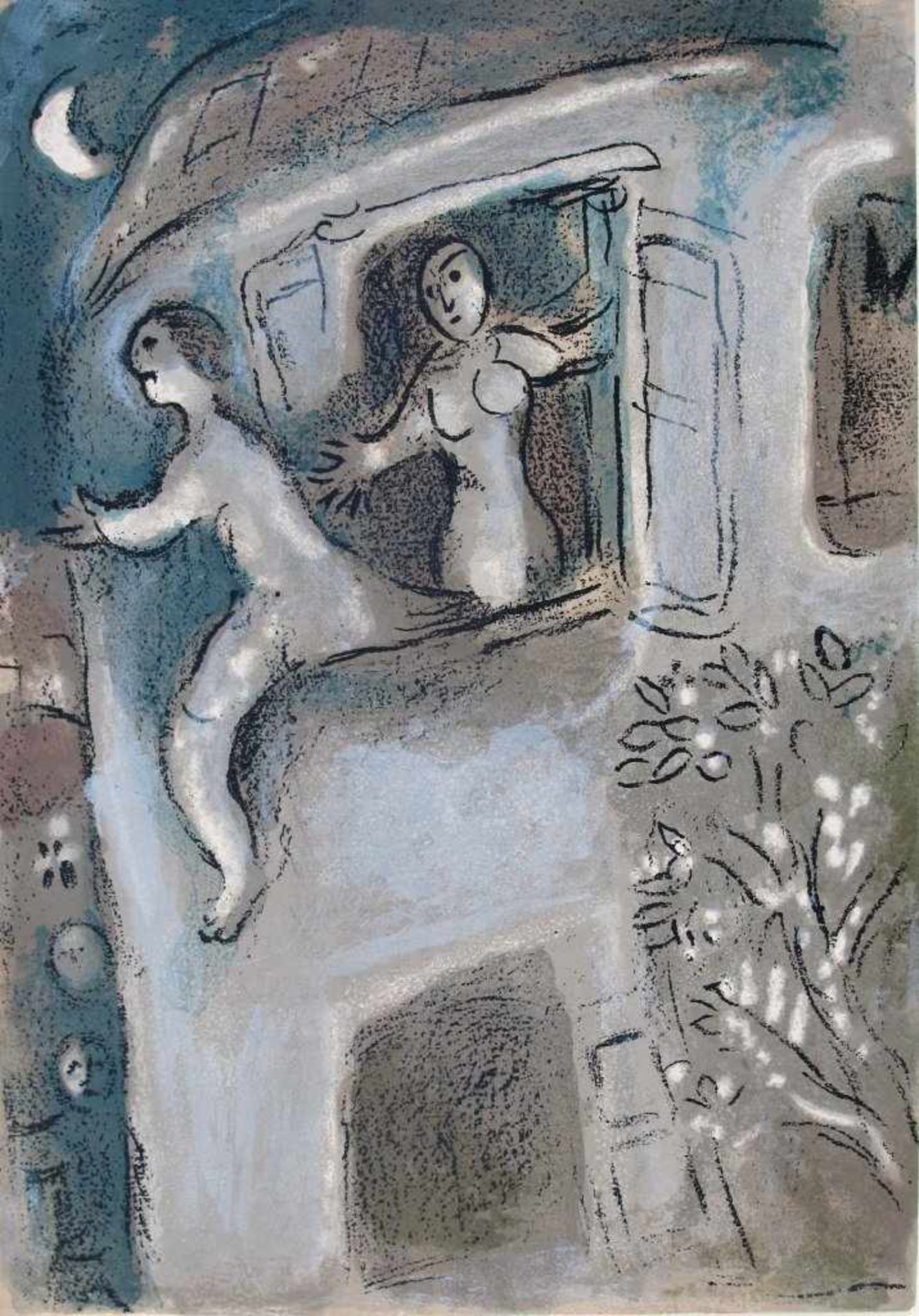 Marc Chagall. 1887 Witebsk - 1985 St. Paul de Vence. "David sauvé par Michael" (Michael rettet