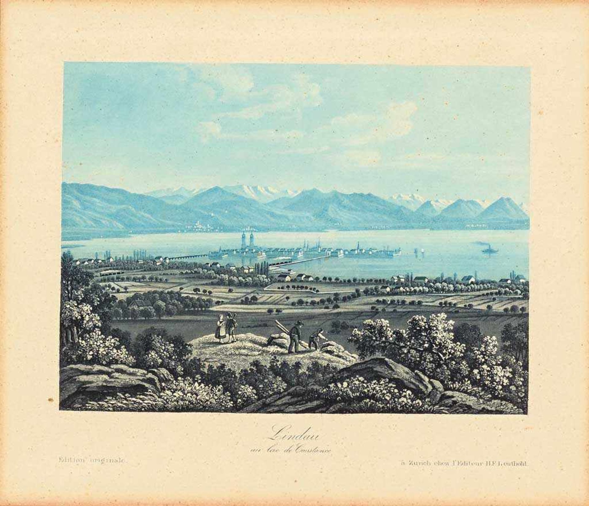 Lindau. "Lindau au lac de Constance. Edition originale à Zurich chez l'Editeur H.F. Leuthold" (