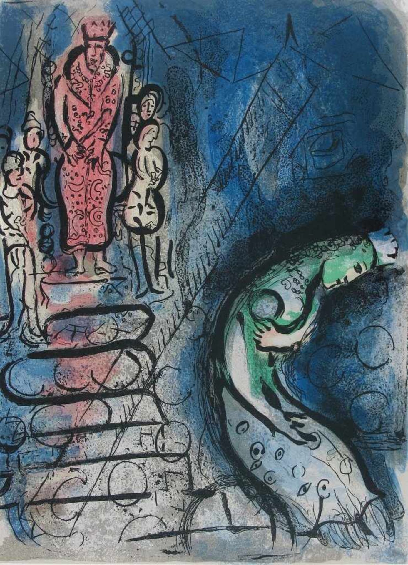 Marc Chagall. 1887 Witebsk - 1985 St. Paul de Vence. "Assuérus chasse Vasthi" (Ahasverus vertreibt