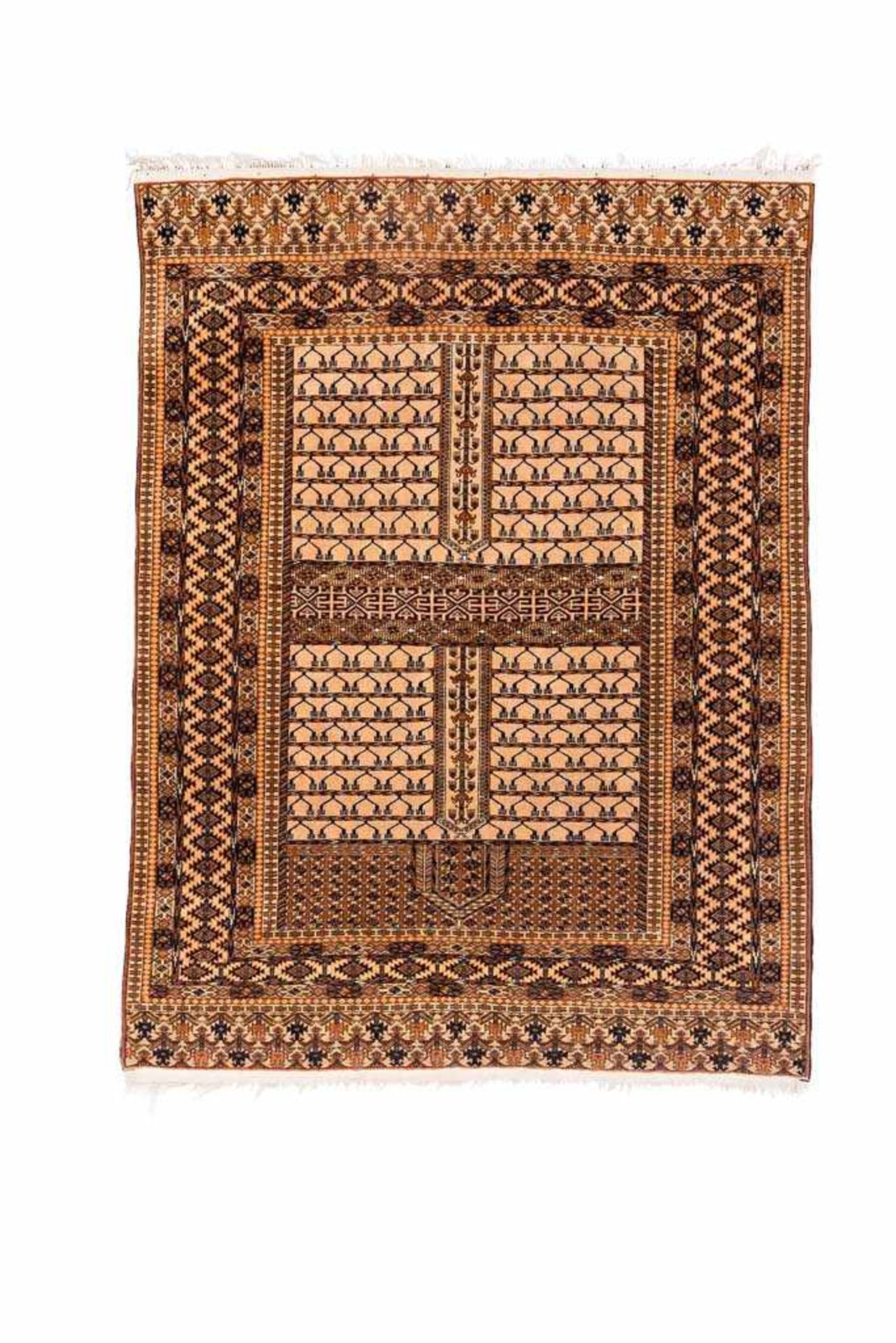 Hatschlu. Korkwolle auf Seide. Afghanistan. 168 x 127 cm