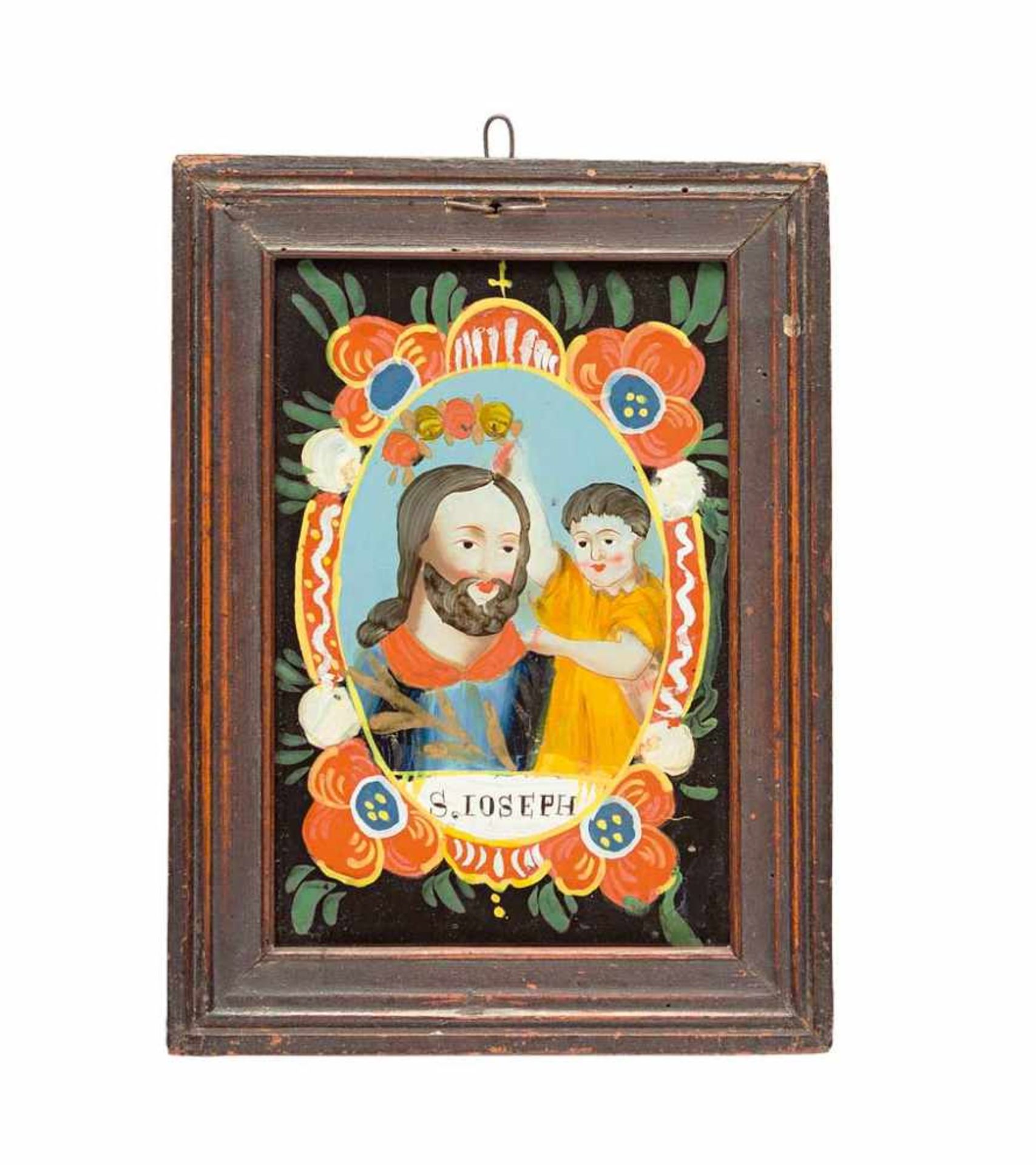 Josef mit dem Jesusknaben. Sandl, 19. Jh. 19 x 13 cm. R