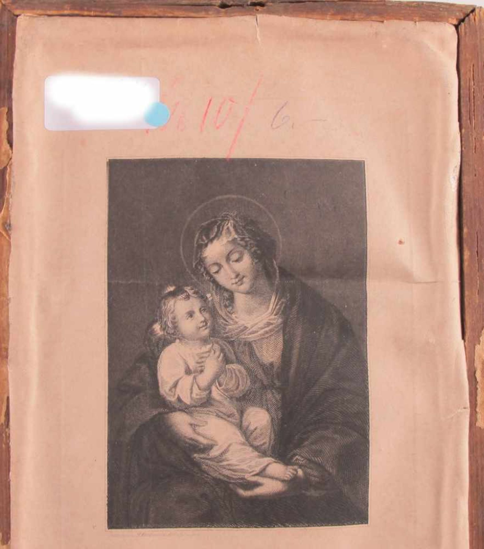 Klosterarbeit. Stick-/Paillettenbild mit Herz Jesu. Frühes 19. Jh. 17,5 x 12 cm. Gl.u.R - Bild 2 aus 2