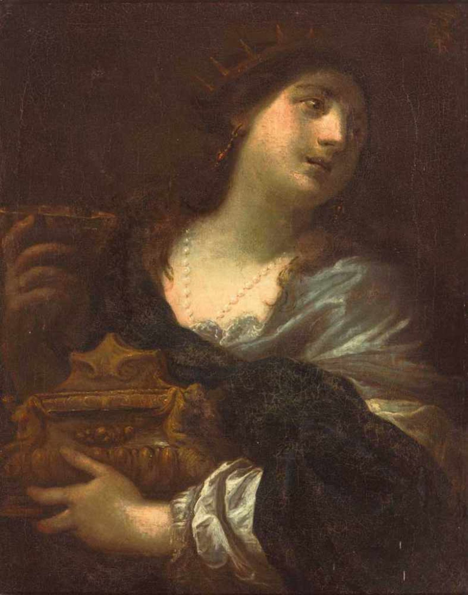Maler um 1700. Bildnis der Artemisia II. von Karien, in den Händen die Urne mit der Asche ihres