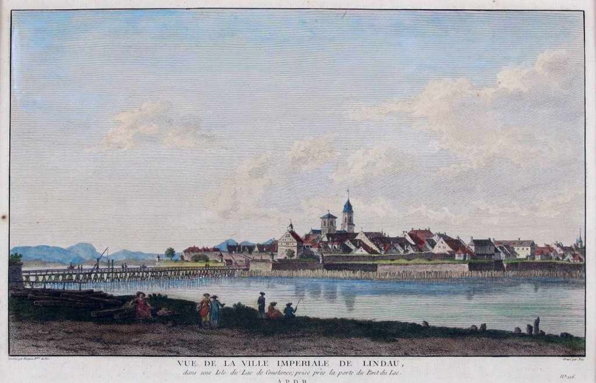 Lindau. "Vue de la Ville Imperiale de Lindau dans une Isle du Lac de Constance; prise près la