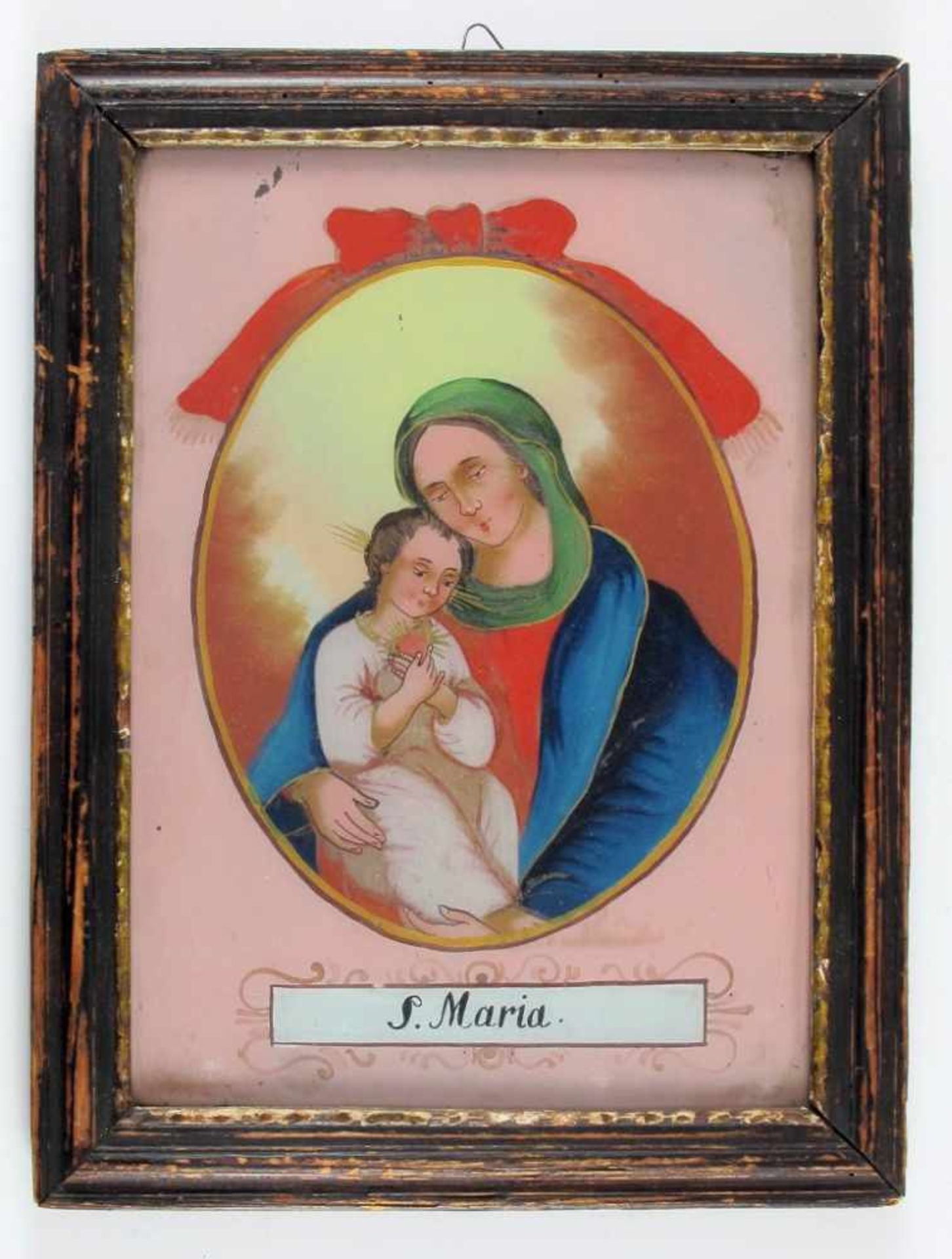 Maria mit Kind. "S. Maria". Süddeutsch, 19. Jh. 28 x 21 cm. R