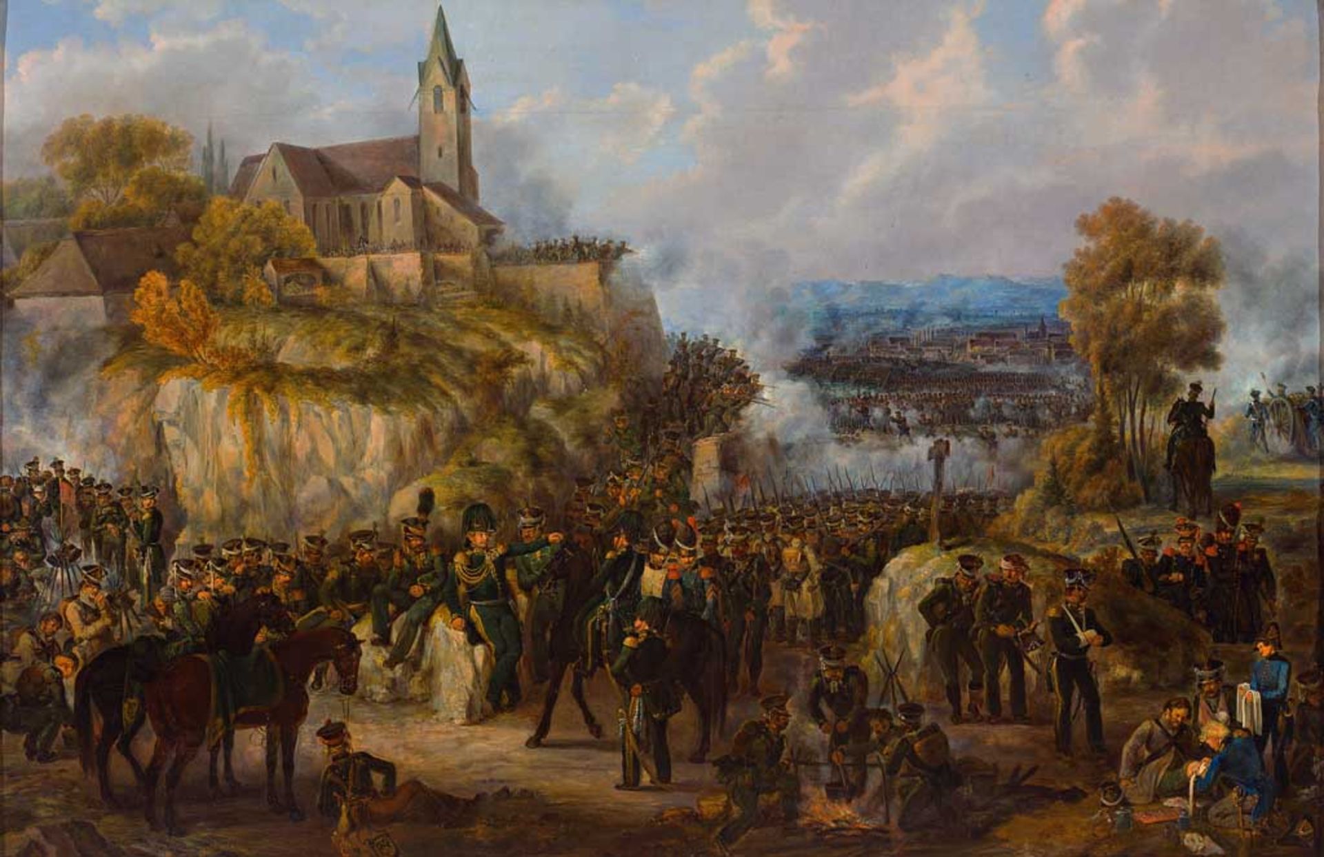 Johann Baptist Pflug. 1785 - Biberach - 1866. Sign. und 1827 dat. Die Schlacht von La Suffel bei