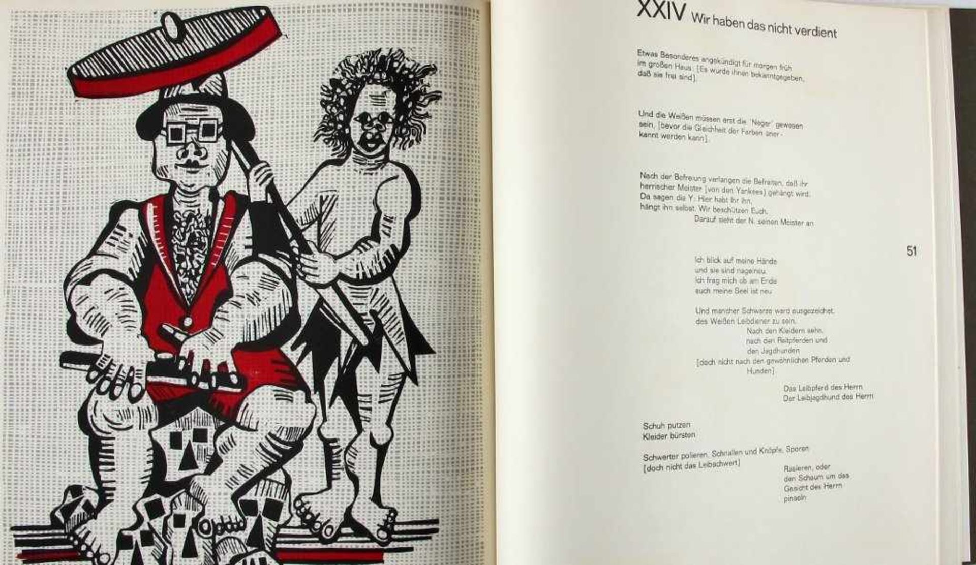 Kunst: Huder, Walther (Hrsg.). Ferdinand Bruckner. Des Sheriffs Hunde. Negersongs aus Amerika. - Bild 2 aus 2