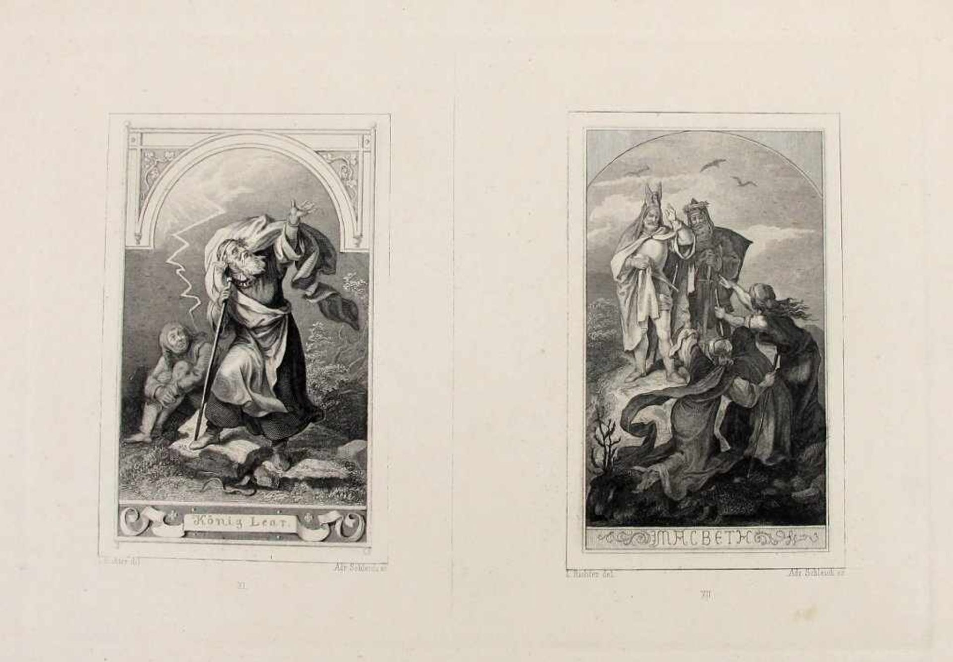 Illustrationen zu Shakespeare aus Antonius und Cleopatra, Ein Sommernachtstraum, Hamlet, König Lear, - Bild 3 aus 6