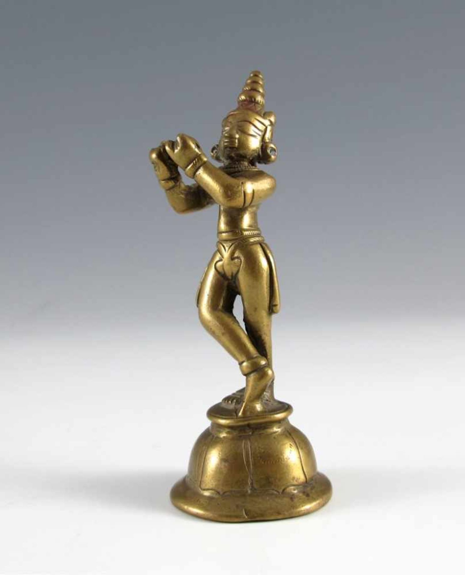 Votivgabe. Krishna. Messing. Orissa, 19. Jh. H 12,5 cm