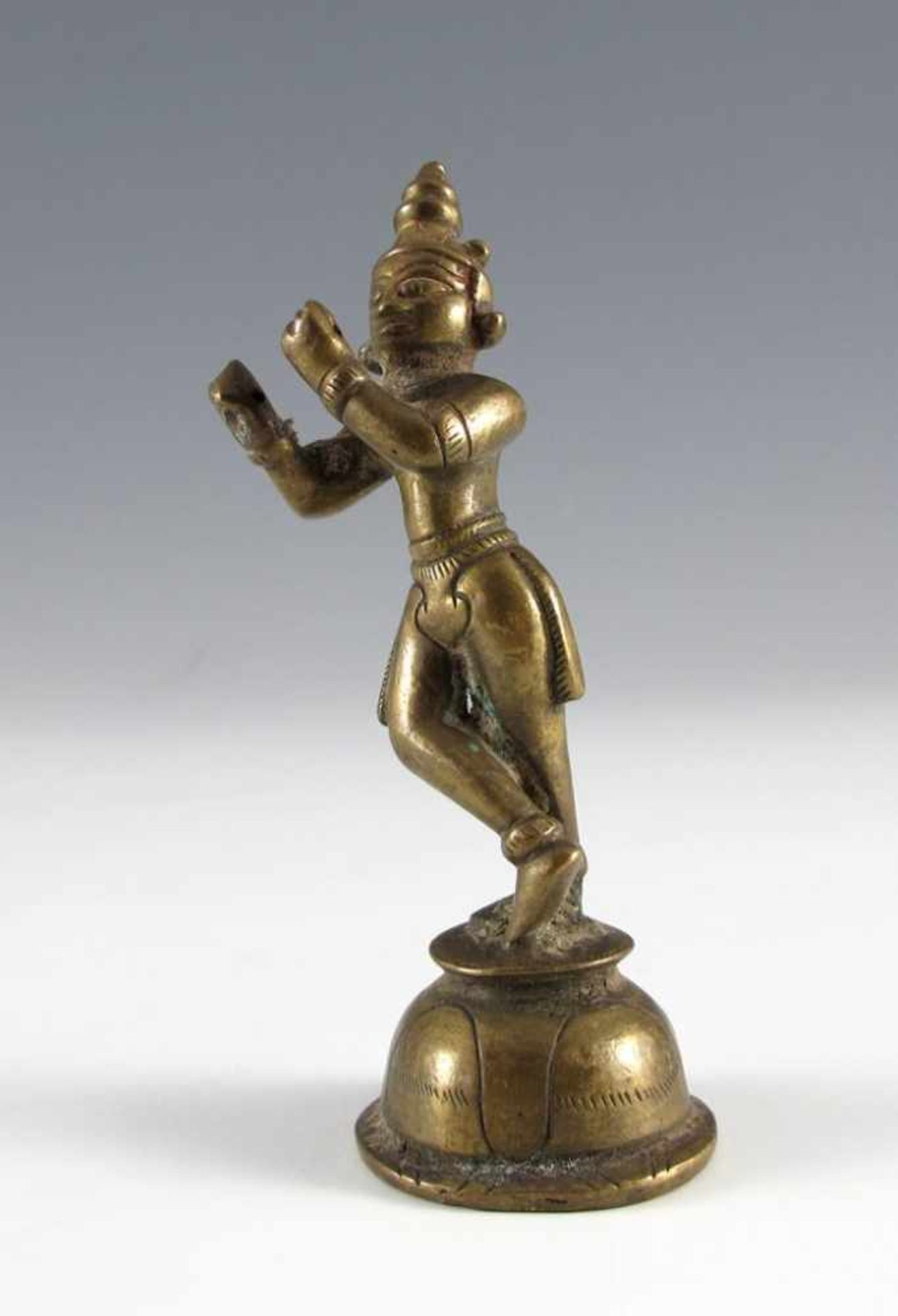 Votivgabe. Krishna. Messing. Orissa, 19. Jh. H 12 cm