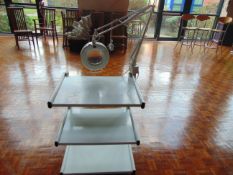 4 x Large White Metal Salon Trolleys with Trays