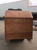 Bureau Chest Of Drawers With Pull Down Desk Top