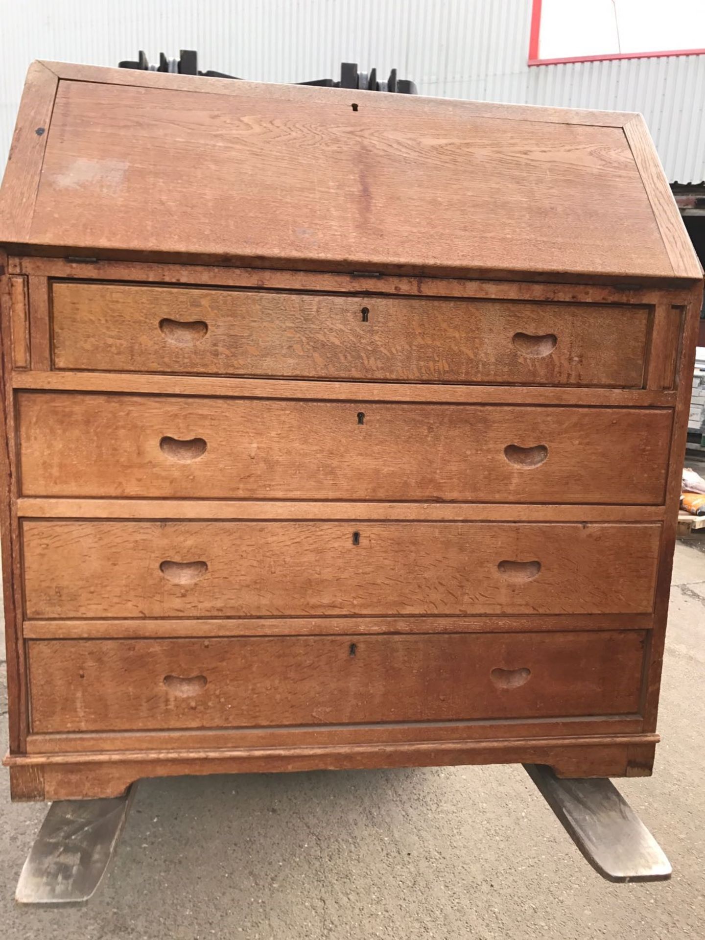 Bureau Chest Of Drawers With Pull Down Desk Top