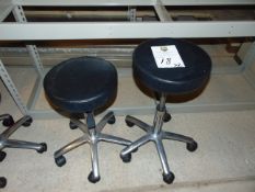 Small Round Height Adjustable Stools x 2