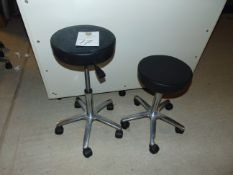 Small round height adjustable stools x2