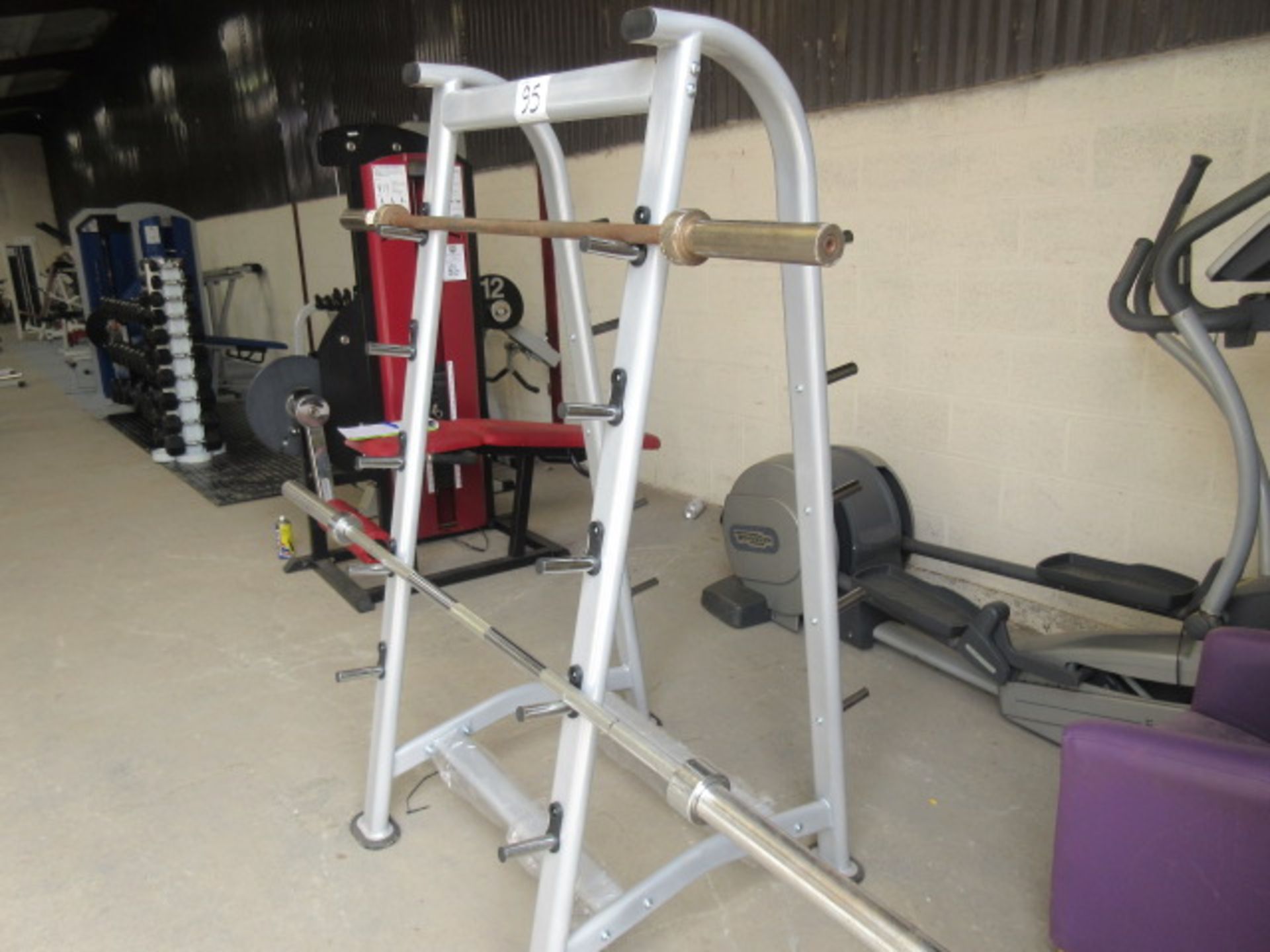 Barbell Storage Rack with 5' & 7' Olympic Bars - Image 2 of 3