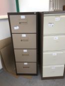 4 Drawer Steel Filing Cabinet Brown/Cream