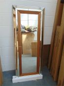 Silver and Matte Brown Tall Mirror
