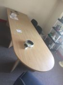 Boardroom Table with 3 Black Soft Chairs