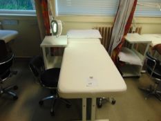 Massage / Therapy Bed With Product Trolley Magnifying Lamp and Stool