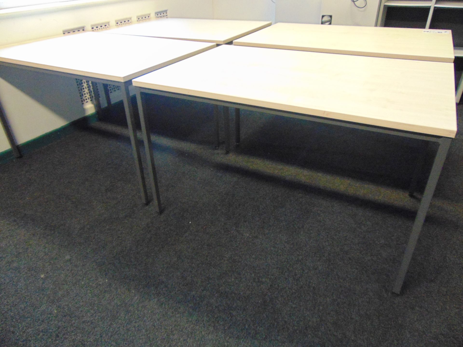 x 4 Office Tables In White Ash - Image 2 of 3