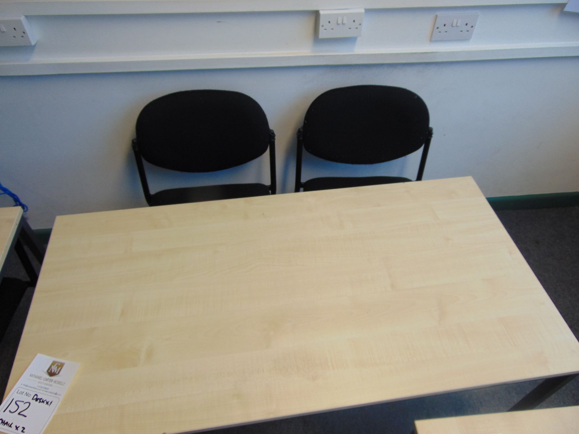 Office Desk With x 2 Black Chairs