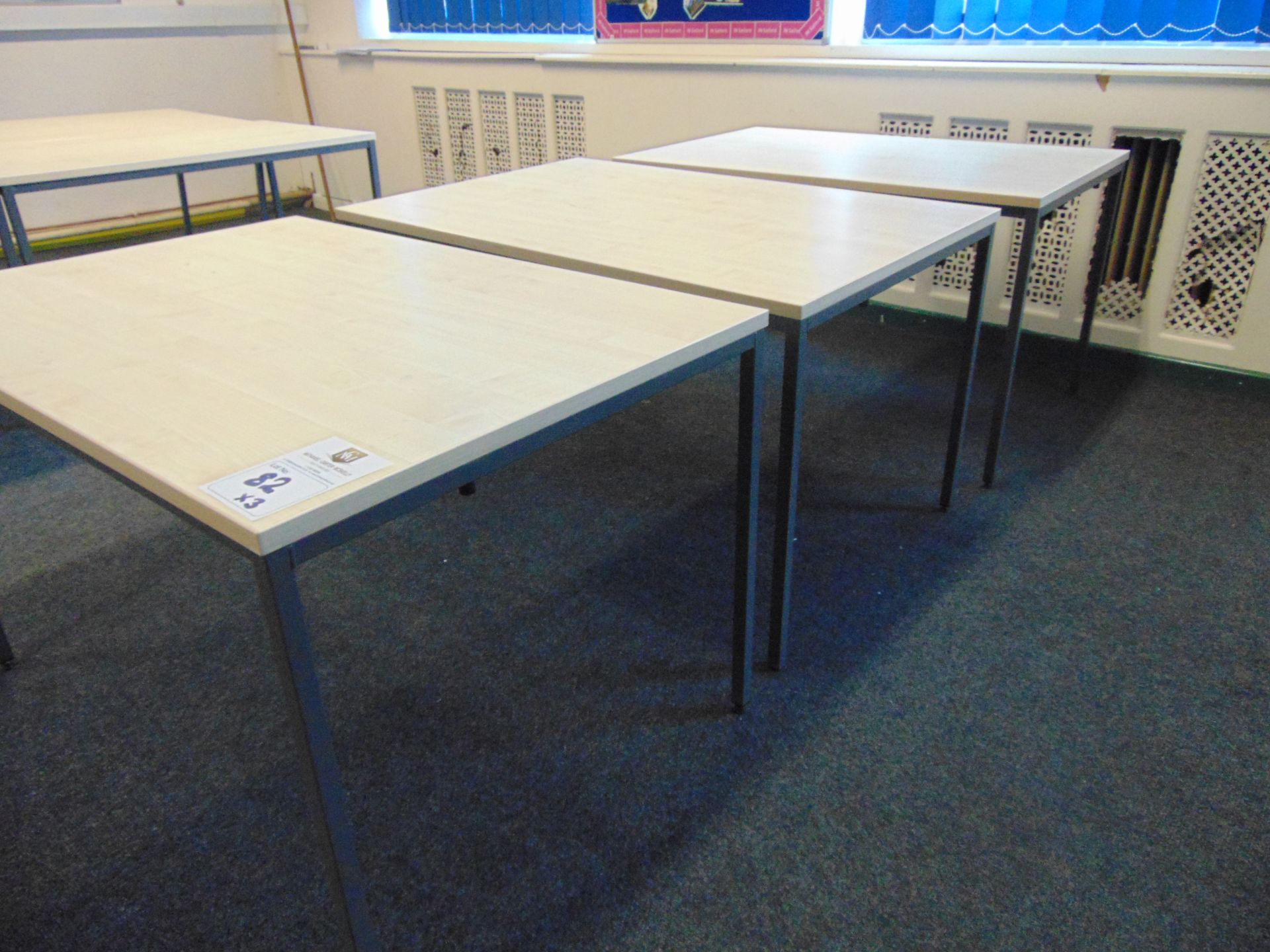 x 3 Office Tables In White Ash - Image 2 of 3