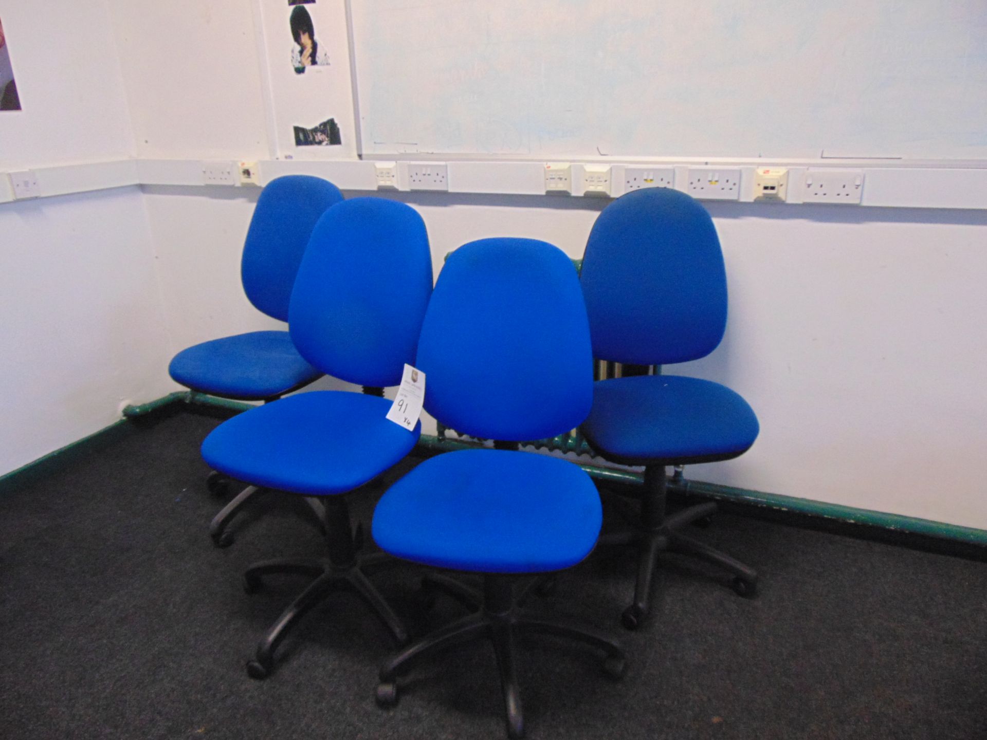 x 4 Blue Office Chairs - Image 2 of 3