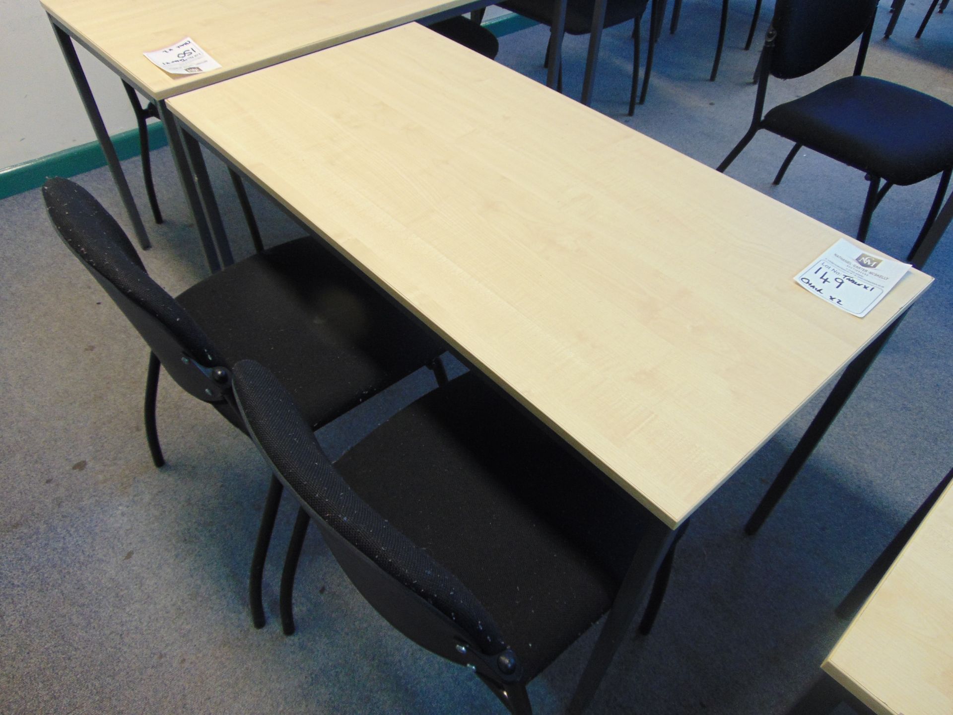 Office Desk With x 2 Black Chairs