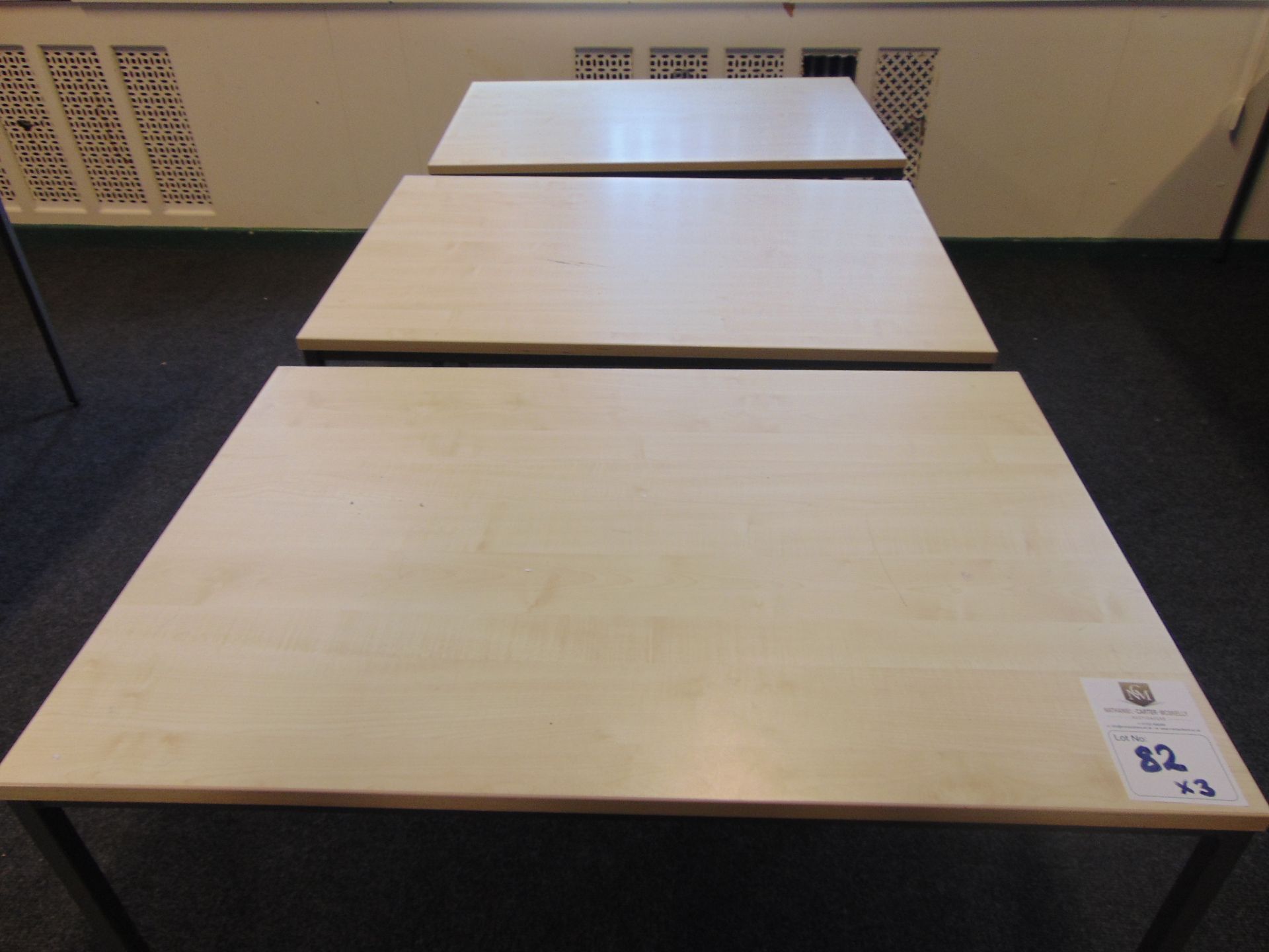 x 3 Office Tables In White Ash