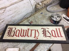 Bawtry Hall Sign Gothic Script