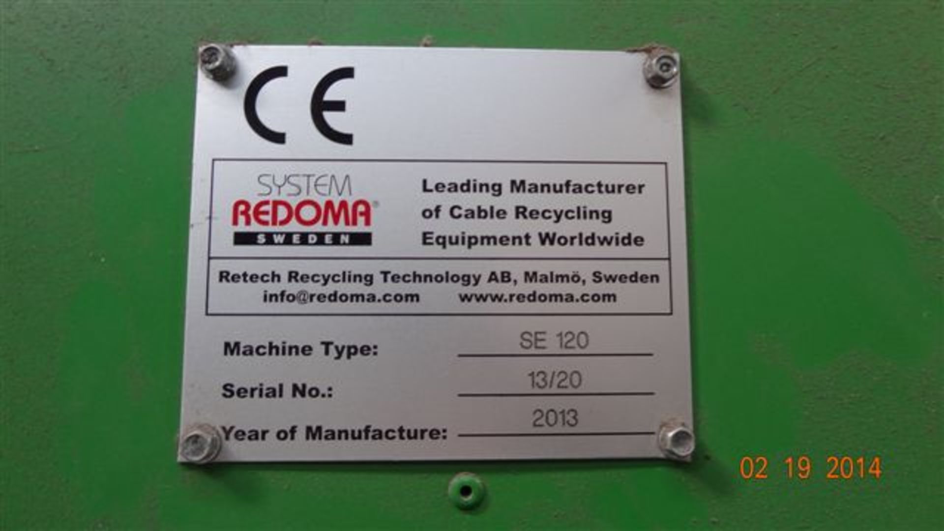 Redoma Air Separation Table SE 120 With De-Dusting System, For Separating Metal And Plastic Cables - Image 5 of 5