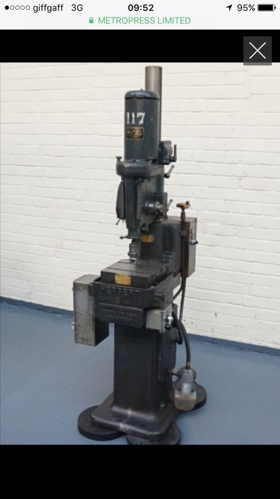 Herbert No2 Flashtap Pedestal Drill Tapping Machine - Image 2 of 3