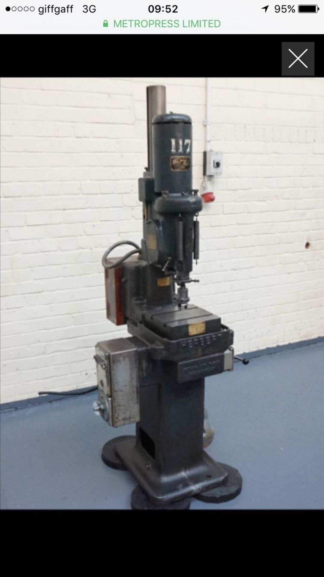 Herbert No2 Flashtap Pedestal Drill Tapping Machine