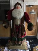 2 Meter Tall Vintage Santa Figure, Perfect For Christmas Display Or Decoration.