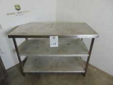 Stainless Steel Table with Two Lower Shelves