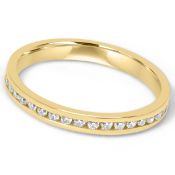 18ct Yellow Gold Full Channel Set Diamond Band Ring Size R