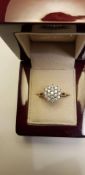 18ct White Gold 19 Stone Diamond Cluster Ring 0.50pts VS Clarity