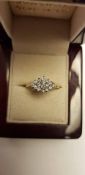18ct Yellow Gold Diamond Cluster Ring 1/3ct