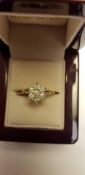 9ct Yellow Gold 7 Stone Diamond Daisy Cluster Ring 0.25pts