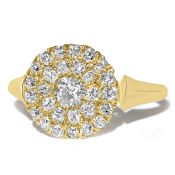 18ct Yellow Gold Antique 1ct Diamond Cluster Ring Size R