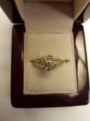 18ct Yellow Gold Diamond Cluster Ring Approx 0.50pts