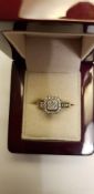 18ct White Gold Diamond Cluster Halo Ring 0.48pts